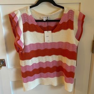 THML knot top with flutter sleeve